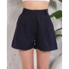 BİÇOMİ Çizgili düğmeli şort siyah s2551251