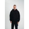 Biçomi Double Oversize Kapşonlu Nakışlı SweatShirt - Siyah