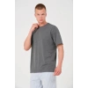 Biçomi Erkek 24/1 Düz A Kalite Oversize T-shirt - Antrasit