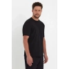 Biçomi Erkek 24/1 Düz A Kalite Oversize T-shirt - Siyah