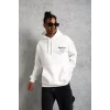 Biçomi Erkek 98 Baskılı Kapşonlu Sweat - Beyaz