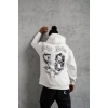 Biçomi Erkek 98 Baskılı Kapşonlu Sweat - Beyaz