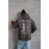 Biçomi Erkek 98 Baskılı Kapşonlu Sweat - Gri