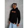 Biçomi Erkek Armalı Baskılı Kapüşonlu Sweatshirt - Siyah