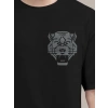Biçomi Erkek Baskılı Oversize T-shirt - Siyah