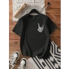 Biçomi Erkek Baskılı Oversize T-shirt - Siyah