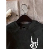 Biçomi Erkek Baskılı Oversize T-shirt - Siyah