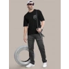 Biçomi Erkek Baskılı Oversize T-shirt - Siyah