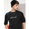 Biçomi Erkek Baskılı Oversize T-shirt - Siyah
