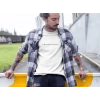 Biçomi Erkek Bisiklet Yaka Baskılı Oversize T-Shirt - Beyaz