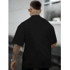 Biçomi Erkek Bisiklet Yaka Kısa Kol Baskılı T-shirt - Siyah