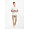 Biçomi Erkek Bisiklet Yaka Tişört Regular Kalıp Basic Pamuklu Günlük Kullanım T-shirt - Beyaz