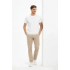 Biçomi Erkek Bisiklet Yaka Tişört Regular Kalıp Basic Pamuklu Günlük Kullanım T-shirt - Beyaz