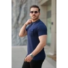 Biçomi Erkek Cepli Kolyeli Kısa Kollu örme Kumaş Tişört