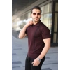 Biçomi Erkek Çizgi Detaylı Yakalı Triko Tişört