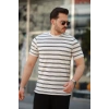 Biçomi Erkek çizgili Kısa Kollu T-shirt