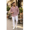 Biçomi Erkek Dikey Çizgili Yarım Oversize Gömlek