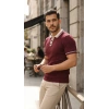 Biçomi Erkek Düğme Yakalı Kontrast Yaka Triko Tişört