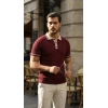 Biçomi Erkek Düğme Yakalı Kontrast Yaka Triko Tişört