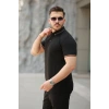 Biçomi Erkek Düğmeli Yaka Waffle Kumaş Kısa Kollu Tişört