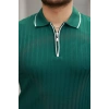 Biçomi Erkek Fermuarlı Yakalı Kısa Kollu T-shirt