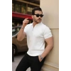 Biçomi Erkek Fermuarlı Yakalı Kısa Kollu Tshirt