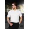 Biçomi Erkek Fitilli Bisiklet Yaka Kısa Kollu Tişört