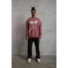 Biçomi Erkek Güvercin Baskılı Sweatshirt - Gül Kurusu