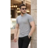 Biçomi Erkek Hakim Yaka Dokuma Pamuklu Kumaş Kısa Kollu T-shirt