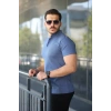 Biçomi Erkek Hakim Yaka Dokuma Pamuklu Kumaş Kısa Kollu Tişört