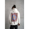 Biçomi Erkek Kilim Desen Kapüşonlu Sweat- Beyaz
