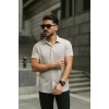 Biçomi Erkek Kısa Kollu örme Kumaş Pamuklu Gömlek
