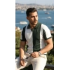 Biçomi Erkek Kısa Kollu Polo Yakalı Blok Desenli Triko Bluz