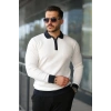 Biçomi Erkek Kol Ve Yaka Detaylı Uzun Kollu Triko