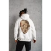 Biçomi Erkek Kordonlu Arka Maske Kordon Saçlı Kapüşonlu - Beyaz