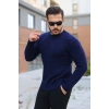 Biçomi Erkek örgü Desen Bisiklet Yaka Kazak