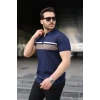 Biçomi Erkek Örgü Desenli Renkli Kısa Kollu Triko Tişört