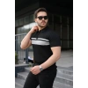 Biçomi Erkek Örgü Desenli Renkli Kısa Kollu Triko Tişört