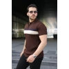 Biçomi Erkek Örgü Desenli Renkli Kısa Kollu Triko Tişört