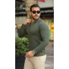 Biçomi Erkek Pirinç Desenli Uzun Kollu Yakalı Triko