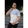 Biçomi Erkek Renk Bloklu Bisiklet Yaka Kısa Kollu Triko Tişört