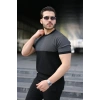 Biçomi Erkek Renk Bloklu Bisiklet Yaka Kısa Kollu Triko Tişört