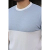 Biçomi Erkek Renk Bloklu Bisiklet Yaka Kısa Kollu Triko Tişört
