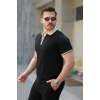 Biçomi Erkek Renkli Yaka Kısa Kollu Tişört