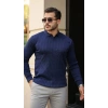 Biçomi Erkek Saç örgü Desenli Uzun Kollu Triko