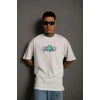 Biçomi Erkek Sırt Baskılı T-shirt - Beyaz