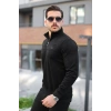 Biçomi Erkek Süet Yarım Fermuar Dik Yaka Sweat