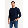 Biçomi Erkek Üç İplik Düz Bisiklet Yaka SweatShirt - Lacivert