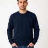 Biçomi Erkek Üç İplik Düz Bisiklet Yaka SweatShirt - Lacivert