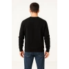 Biçomi Erkek Üç İplik Düz Bisiklet Yaka SweatShirt - Siyah